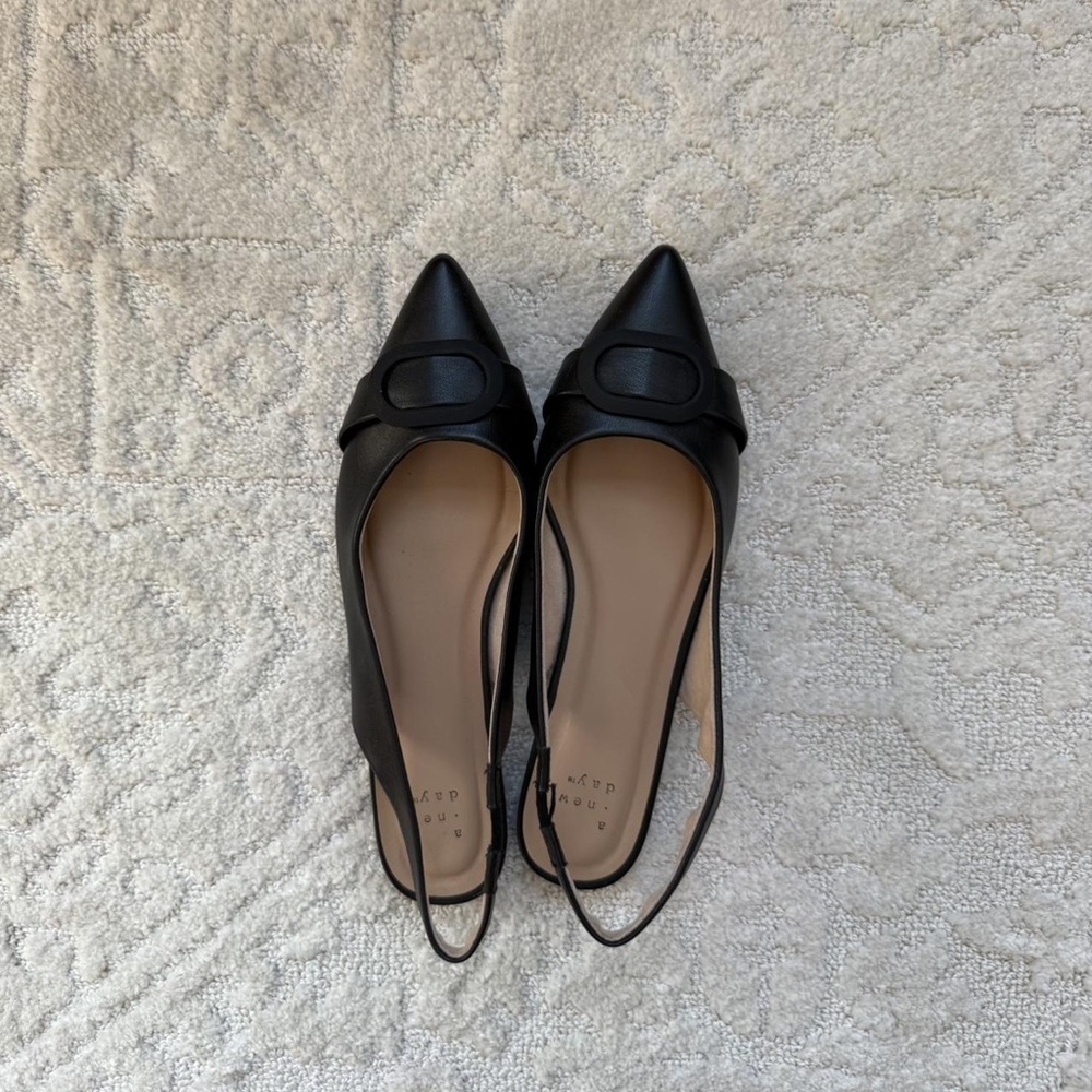 a new day Black Slingback Heels